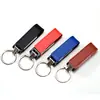 Memoria USB de cuero marrón 128GB portátil DIY grabado gratuito Memoria USB regalos empresariales creativos Llavero de metal Memoria USB