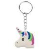 Colgante de Unicornio Lindo Dibujo Animado Caballo Pequeño Llavero de Bolsa Adorno Colgante PVC Goma Blanda Decoración de Llavero Colgante Pequeño