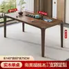 Mesa de té Zen de madera de nogal, adecuada para balcones y apartamentos pequeños, estilo chino retro, oficina informal, diseño nuevo, mesa de té con uniones de mortaja y espiga