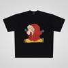 250g algodão pesado Desenho Animado Desenho Animado Street casual oversized prancha grande manga curta Camiseta masculina e feminina casal Moda