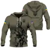 Camuflagem Ucraniana Emblema Nacional Impressão 3D Transfronteiriço Novo Moletom Casual com Capuz Masculino Venda Direta da Fábrica Fornecimento