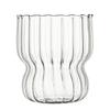 Taza Transparente de Vidrio de Borosilicato Alto para Entretenimiento en la Sala de Estar, de una Sola Capa para Bebidas Lácteas, Té de Flores, Jugos, Taza Gruesa con Rayas Verticales, Resistente al Calor