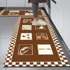 Tapetes de Piso de Cozinha São Antiderrapantes e à Prova de Óleo, Limpáveis e Sem Lavagem, Tapetes Especiais de Piso São Impermeáveis e Resistentes a Manchas, Tapetes de Couro Pvc Domésticos São Totalmente Cobertos