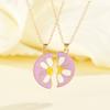 Collar de Pareja Personalizado de Nicho Transfronterizo Goteo de Aceite Moda Personalidad Flores de Pétalos Te Amo Costura de Pareja