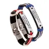 Punk Nueva serie de hebillas pulsera de cuero de cuerda de cáñamo tejida retro pulsera de cuero vacuno al por mayor joyería coreana