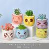 Vaso de flores de cerâmica desenho animado fofo macaroon planta carnuda vaso pequeno Amazon Home Gardening Cactus Pot terno