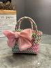 Bolso tejido de plástico nuevo del fabricante, cesta tejida, bolsa de regalo tejida a mano, bolsa de playa para mujer