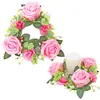 Guirlanda de Vela Transfronteiriça Flor Rosa Dia dos Namorados Mesa Flor Artificial Decoração de Festa Velas Suporte de Velas Enfeites