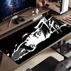 Mouse Pad de Anime Preto e Branco, Simples Duas Dimensões Grande para E-Sports Masculino, Tapete para Mesa de Computador, Pad Grande para Teclado