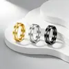 Anillos Populares Europeos y Americanos de Acero de Titanio para Hombre Transfronterizos, Anillos de Pareja de Acero Inoxidable Electrochapados al Vacío, Accesorios para Manos y Joyería