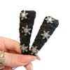 Pinza para el Cabello de Dos Tonos con Copos de Nieve Peludos y Pedrería de Dongdaemun, Corea, para Mujer, Pinza para Flequillo y Mechones, Elegante Accesorio para el Cabello