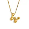 Moda Europeia e Americana Simples Nicho Personalidade Hip Hop Explosões Colar Aço Inoxidável Banhado a Ouro 18K Colar com Letras Bolha para Mulheres