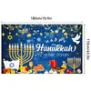 Amazon Transfronteiriço Hanukkah Judaico Castiçal Banner Decorativo Tecido de Fundo Fotografia Suprimentos de Festa Tecido de Fundo