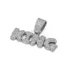 Colgante de Aleación con Letra 'King' Completo de Diamantes con Cierre Grande de Venta Caliente Transfronteriza, Compatible con Cadena Cubana, Joyería de Estilo Europeo y Americano para Collares Gruesos Fábrica