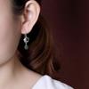 Pendientes de plata de ley Yilu S925 con jaspe Hotan natural y cuentas redondas de carpa koi de buena suerte, diseño clásico con gancho para la oreja