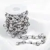 Acero inoxidable cadena hecha a mano círculo clip cadena collar pulsera joyería material diy no se decolora cadena cuadrada ancha