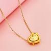 Venta Caliente Europea y Americana Collar Chapado en Oro de 24K Cobre Chapado en Oro Recubrimiento al Vacío Collar con Colgante Corazón de Gappa para Dama Chapado en Oro de 24K