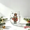 Vaso de whisky de marca independiente, nuevo producto transfronterizo, vaso de cristal con diseño de Papá Noel, vaso de whisky de cristal hecho a mano