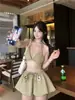 Maiô Coreano de Alta Qualidade para Mulheres, Menina Doce, Xadrez Retrô, Conjunto de Três Peças para Férias, Lindo Biquíni Biquíni
