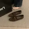 Zapatos Planos Retro Estilo Coreano para Mujer, Boca Baja, Nuevo Modelo Primavera 2026, Mocasines Elegantes Negros sin Cordones de Suela Suave