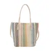 Bolso texturizado para mujer, nueva colección primavera 2026, bolso de hombro a rayas, bolso tote moderno y simple, bolso de hombro casual
