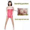 Boneca Inflável VaHppy Posição em pé/sentada cunnilingus Sexo oral /sexo anal Cabelo implantado seios de silicone