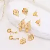 Pendientes de Nácar Materiales DIY Monturas Vacías para Pendientes de Circonita Pendientes de Moda con Forma de Abanico, Flor de Cuatro Hojas y Forma de Lágrima con Base de Jade