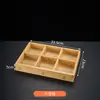 Creativo Plato de Nueve Compartimentos para Restaurantes Comerciales de Hot Pot, Restaurantes de Barbacoa, Bandejas de Carne y Verduras, Bandejas de Madera de Bambú, Platos Divididos