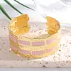 Pulseira Aberta Listrada Horizontal Geométrica de Linha Venda Quente Transfronteiriça Aço Inoxidável Estilo Punk Pulseira Metálica Joias Atacado