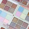 Pó Espelho Mágico Sólido de Seis Cores para Nail Art, Especial para Contorno, Pó Fada Aurora de 6 Cores para Contorno, Pó Ondulado de Água, Concha