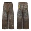 Nuevos Jeans Rectos de Alta Calidad Estilo Wasteland Americano con Múltiples Lavados, Lavados a Mano, Desgastados, Marca de Moda Pantalones de Pierna Ancha