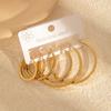 Conjunto de Brincos Argola Estrela Simples e Estiloso para Mulheres, Brincos Argola Florais Exagerados Transfronteiriços Europeus e Americanos com um Toque de Luxo