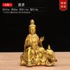 Latão Manjusri Samantabhadra Estátua de Buda Enfeites Estátua de Buda Samantabhadra Hall de Buda em Casa Artesanato Sagrado Tamanho Grande