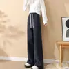 Veludo Outono e Inverno Novo Lã de Cordeiro Slim Calça de Perna Larga Feminina Algodão do Nordeste Extra Grossa Quente Calças Casuais