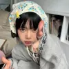 Lenço de Tricô Triângulo Cereja Estilo Coreano Novo Popular Turban com Tira Adorável Acessório de Cabeça Mostrando o Rosto Pequeno Tendência de Verão