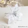 Decoração de Natal Mais Vendida Transfronteiriça 25cm Cor Dourada Champanhe Flor de Rede de Veludo de Natal Guirlanda para Árvore de Natal