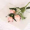 Flor artificial rosa Austin vintage de 3 cabezas decoración para el hogar sala de estar flor falsa accesorios para fotos venta al por mayor de fábrica
