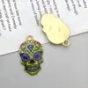 Amazon Transfronteiriço Pingente de Liga de Zinco Esmaltado de Caveira Iridescente Pulseira de Joias DIY Colar Chaveiro Pequenos Acessórios