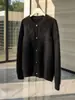 100% Cachemira Otoño e Invierno 2025 Nuevo Suéter Cardigan de Punto con Botones Cepillado Elegante de Cuello Redondo en V Corto para Mujer