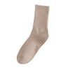 Calcetines caqui de algodón para mujer, calcetines apilados de moda para primavera y verano, estilo japonés, color liso, finos, combinables, sencillos, deportivos, de tubo largo.