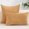 Funda de Almohada de Pana de Color Sólido Sin Relleno, Cojín de Rayas Sencillo para Sofá de Sala de Estar, Disponible en Múltiples Tamaños, Suministro Directo del Fabricante