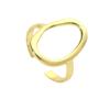 Anillo de acero inoxidable hueco geométrico ovalado barroco abierto anillo de dedo de mujer presión de aceite joyería de acero de titanio borde cruzado