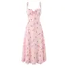 Vestido Romántico Largo con Tirantes Finos y Ribete de Encaje, Estilo Europeo y Americano Suave, Inspiración Francesa, con el Mismo Estampado que la Marca Z Modelo Eza
