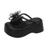 Sandalias de suela gruesa para mujer, novedad de verano 2024, zapatos de plataforma de tacón alto de moda de alta gama para mujer, zapatillas exteriores