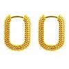 Brincos de Moda de Nicho Europeus e Americanos, Brincos, Brincos Geométricos em Forma de U com Relevo de Partículas Douradas, Brincos Atmosféricos para Roupas de Trabalho da Moda