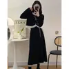 Conjunto de dos piezas de pana con volantes, estilo Chanel, de temperamento, falda midi de cintura alta, conjunto de otoño, ropa para mujer