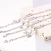 Moda Cruzada Europeia e Americana Simples Pulseira Longa Infantil de Aço Inoxidável 6mm com Superfície Lisa, Gravação a Laser Possível, DIY para Meninas