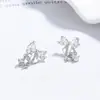 Pendientes de Plata 925 con Forma de Lazo y Circonita para Mujer, Pendientes Dulces y Elegantes, Lujo Accesible, Joyería de Nicho de Gama Alta, Regalo para el Día de San Valentín Chino