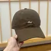 Gorra de Béisbol Simple y Versátil Estilo Coreano con Bordado de Letra Pequeña, Tela Suave Lavada, Aspecto Vintage, Circunferencia de Cabeza Grande, Efecto Adelgazante del Rostro