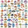 Adesivos de Cogumelo Novo Estilo Transfronteiriços 50 Peças, Materiais Coloridos Fofos para Decoração de Diário de Cogumelos, Adesivos Transparentes à Prova d'Água de PET